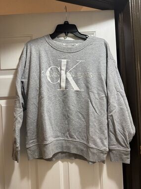 Calvin Klein Jeans Light Gray Logo Pullover